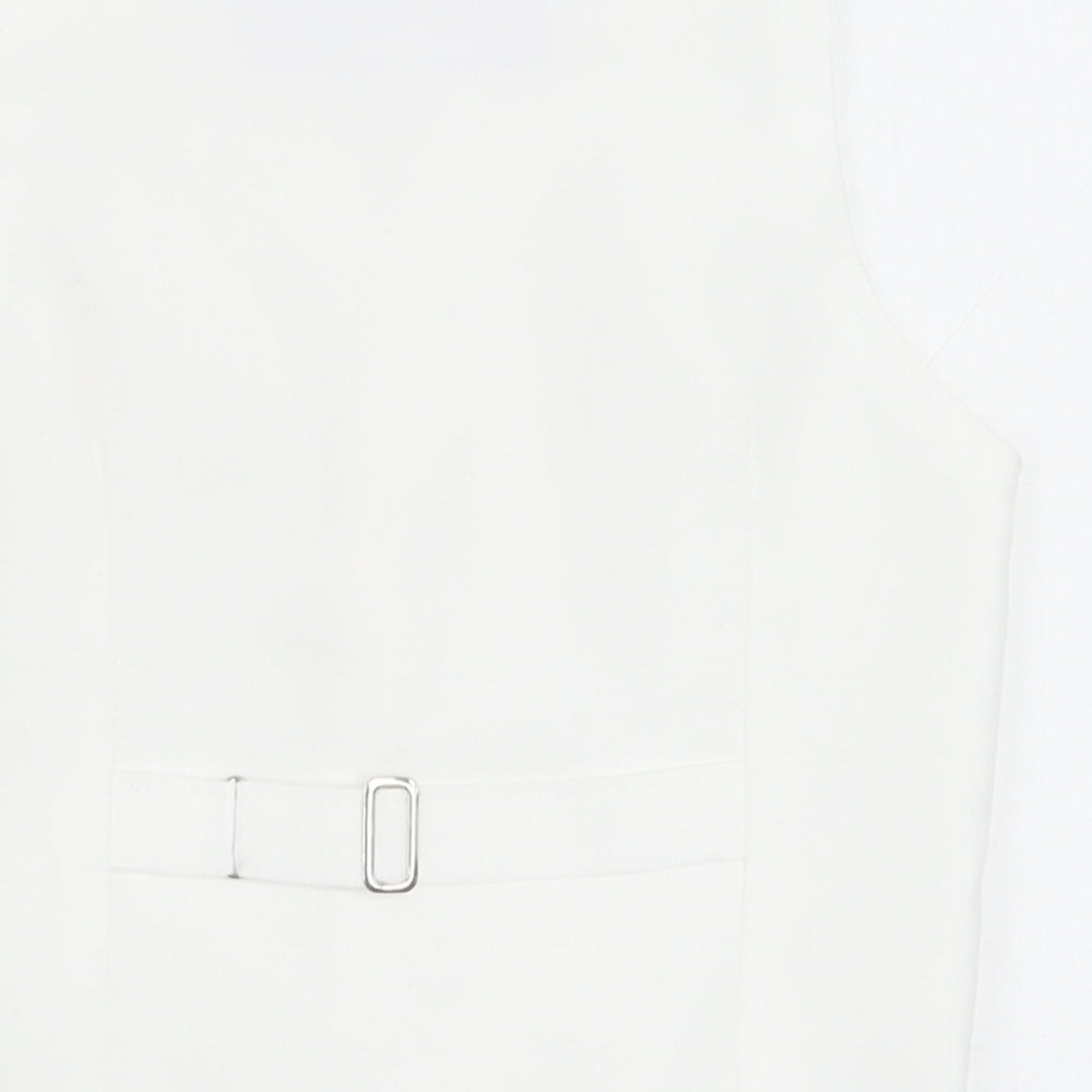 Berlington Bertie Boys White Geometric Jacket Waistcoat Size 2-3 Years Button