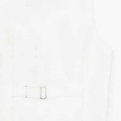 Berlington Bertie Boys White Geometric Jacket Waistcoat Size 2-3 Years Button