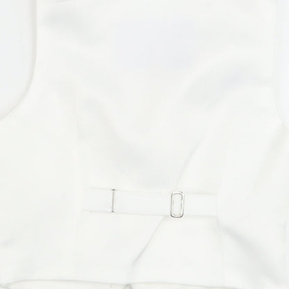Berlington Bertie Boys White Geometric Jacket Waistcoat Size 3-4 Years Button