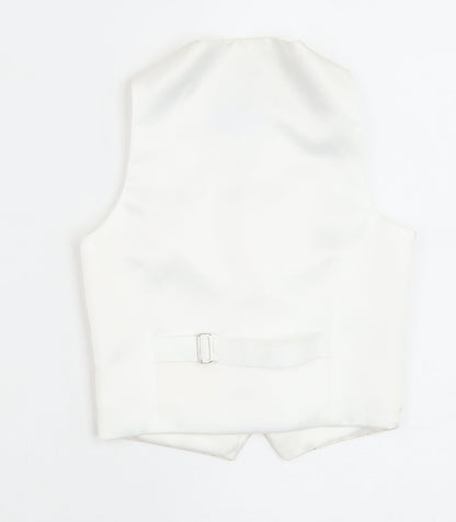 Pronuptia Boys Ivory Geometric Jacket Waistcoat Size 2 Years Button - Textured