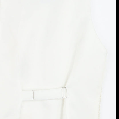 Pronuptia Boys Ivory Geometric Jacket Waistcoat Size 7-8 Years Button