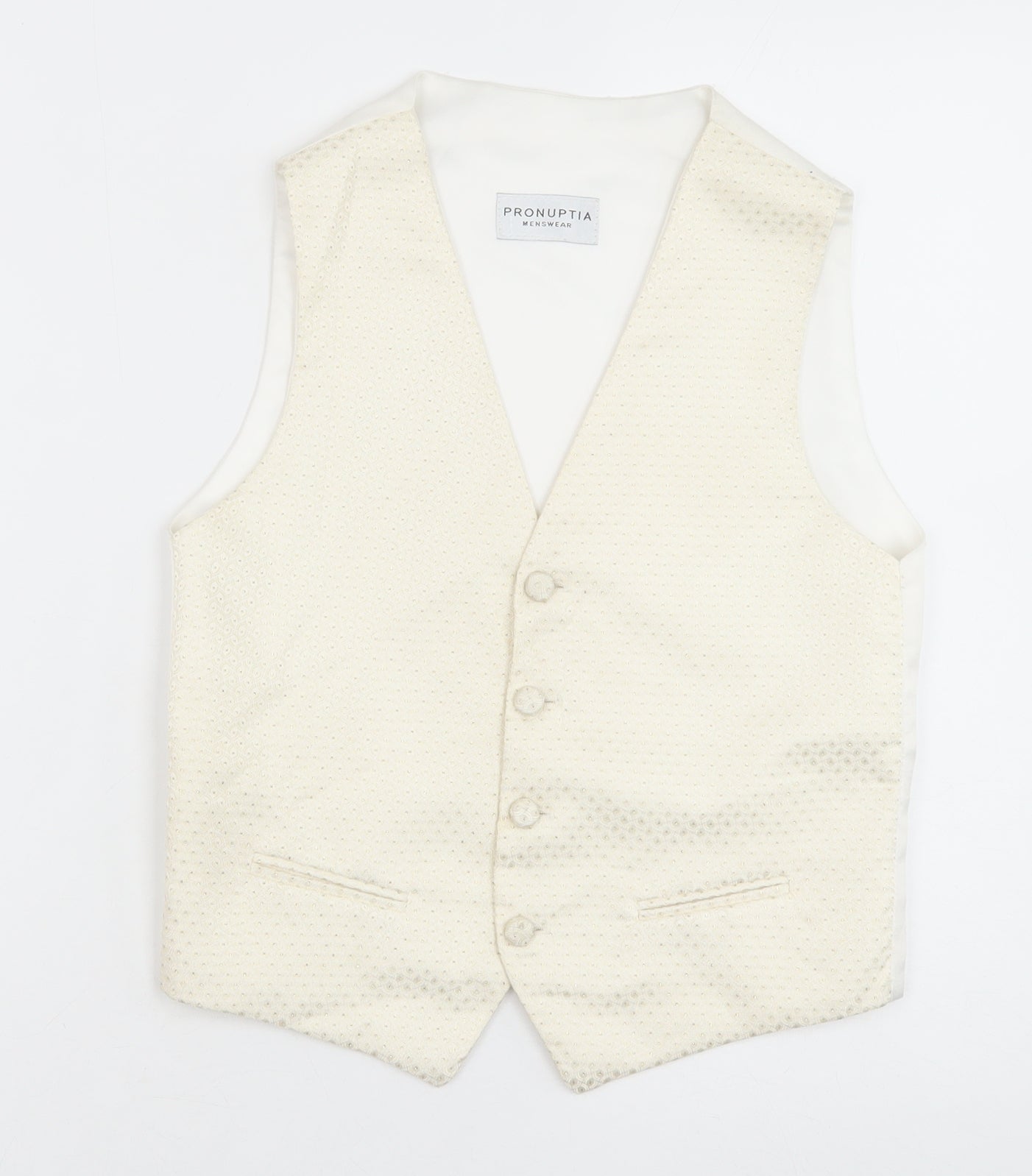 Pronuptia Boys Ivory Jacket Waistcoat Size 11-12 Years Button