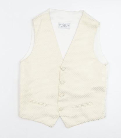 Pronuptia Boys Ivory Jacket Waistcoat Size 11-12 Years Button