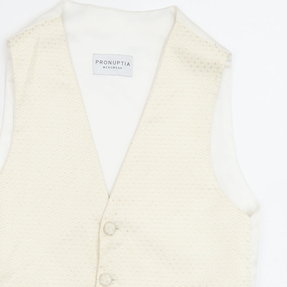 Pronuptia Boys Ivory Jacket Waistcoat Size 11-12 Years Button