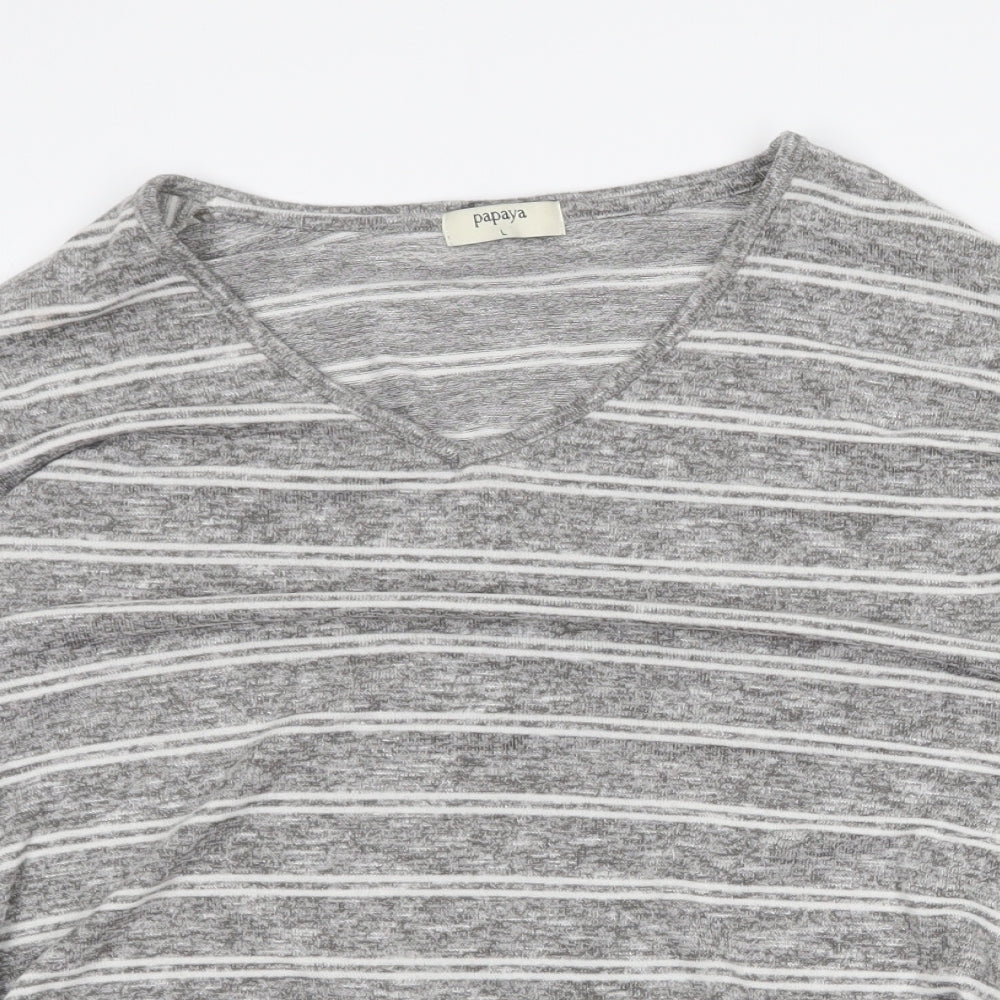 Womens UK Size L Papaya Grey Pullover Jumper