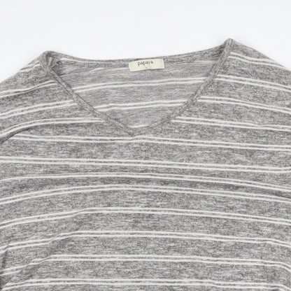 Womens UK Size L Papaya Grey Pullover Jumper