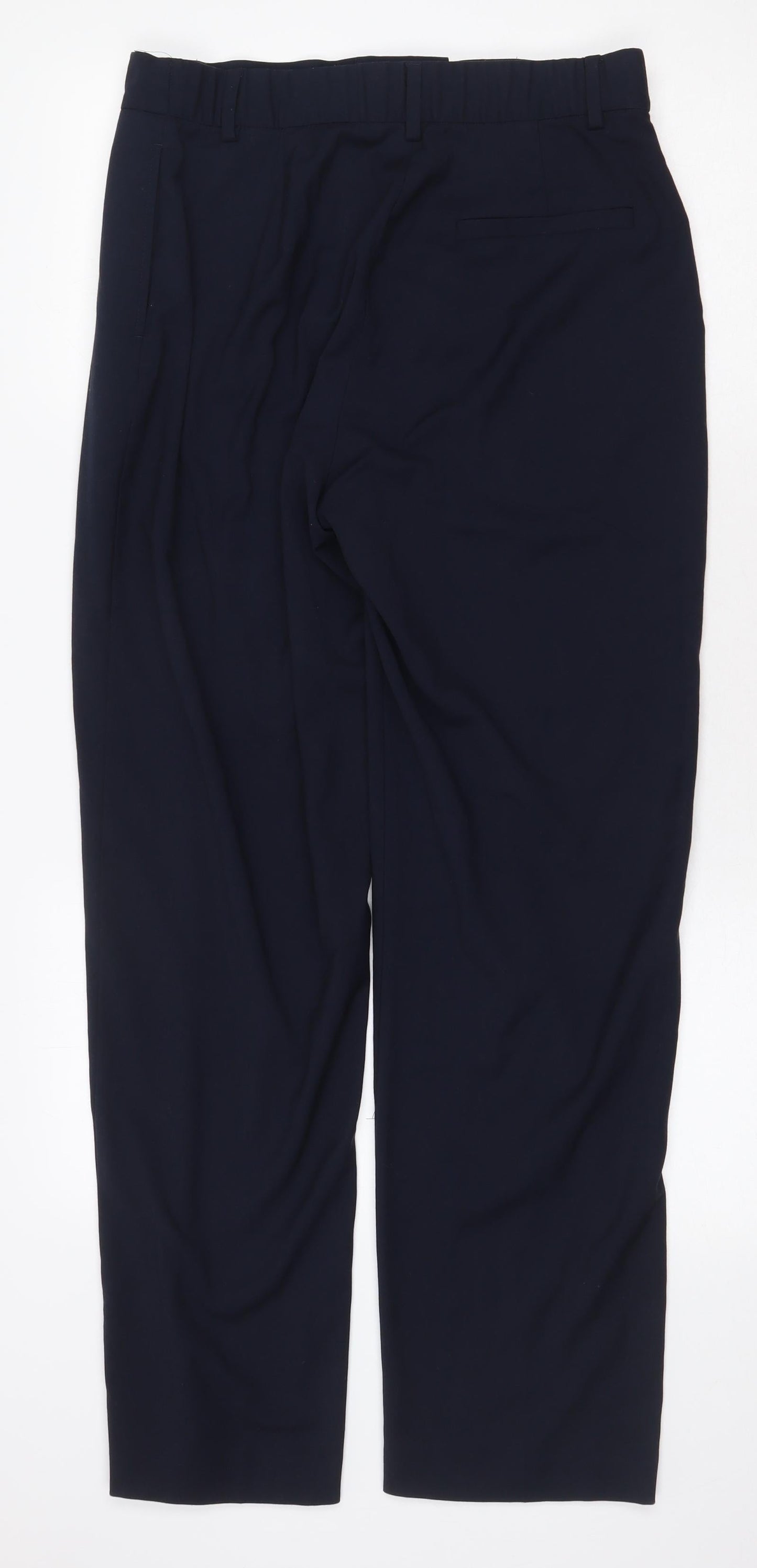 Marks and Spencer Womens Blue Polyester Dress Pants Trousers Size 14 Regular Zip