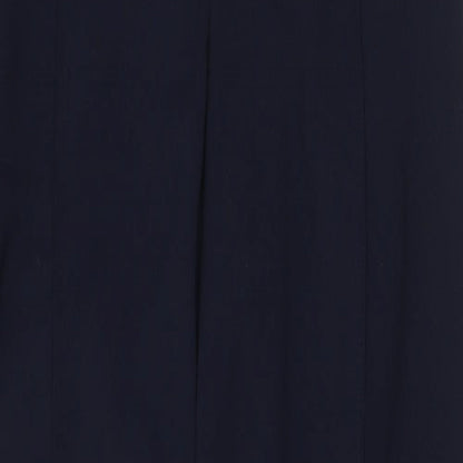 Marks and Spencer Womens Blue Polyester Dress Pants Trousers Size 14 Regular Zip