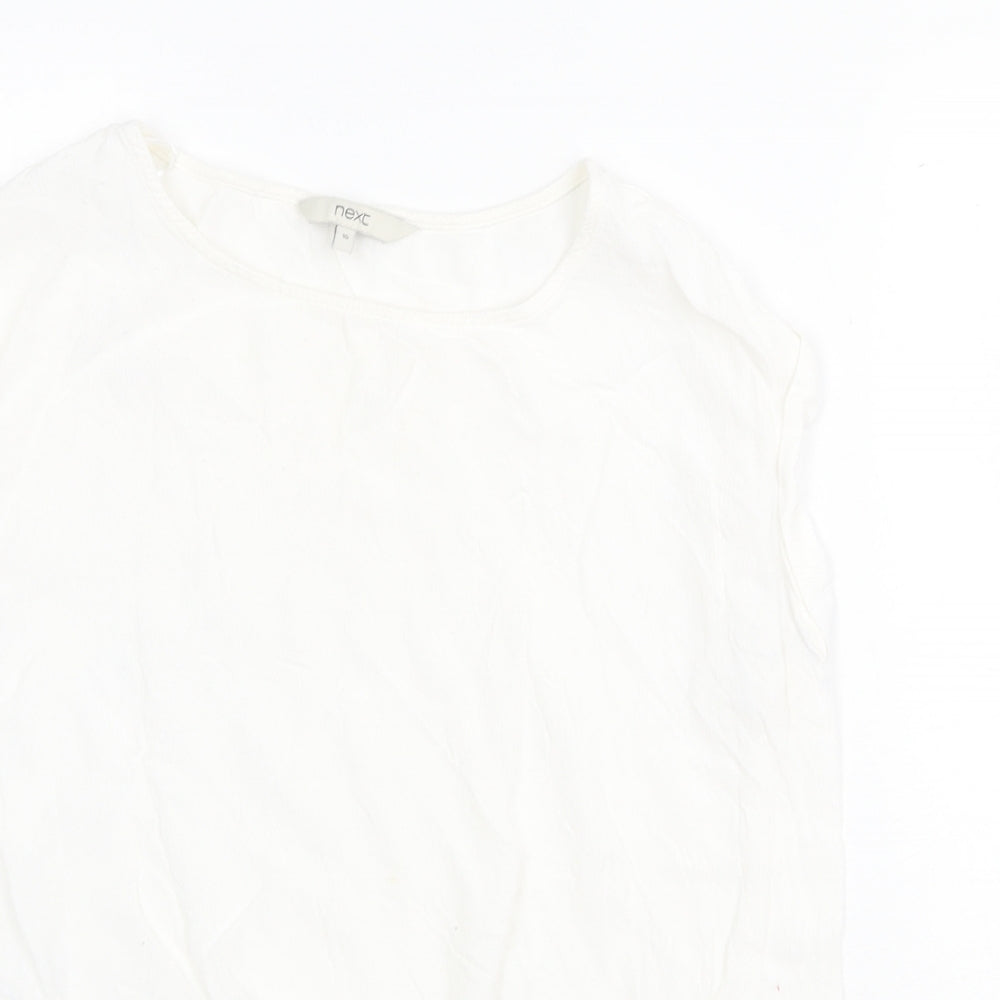 Womens UK Size 10 NEXT White Basic T-Shirt