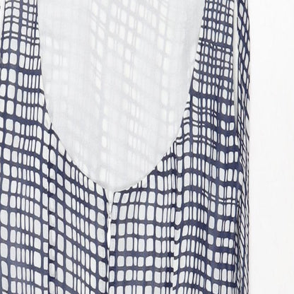 Great Plains Womens Blue Geometric Polyester Pencil Dress Size L Halter Zip