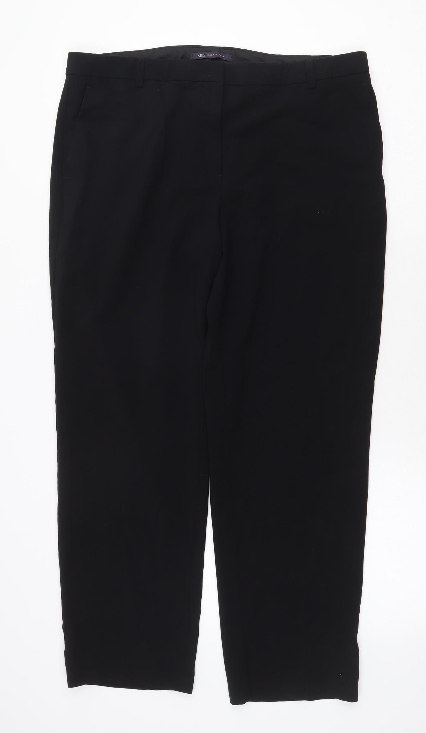 Womens UK Size 16 Marks and Spencer Regular Fit  Black Trousers
