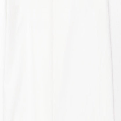 Zara Womens White Polyester Sheath Size S Round Neck Pullover