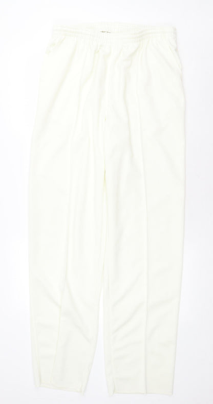 Dr Sports Womens Ivory Polyester Jogger Trousers Size 2XL Regular Drawstring