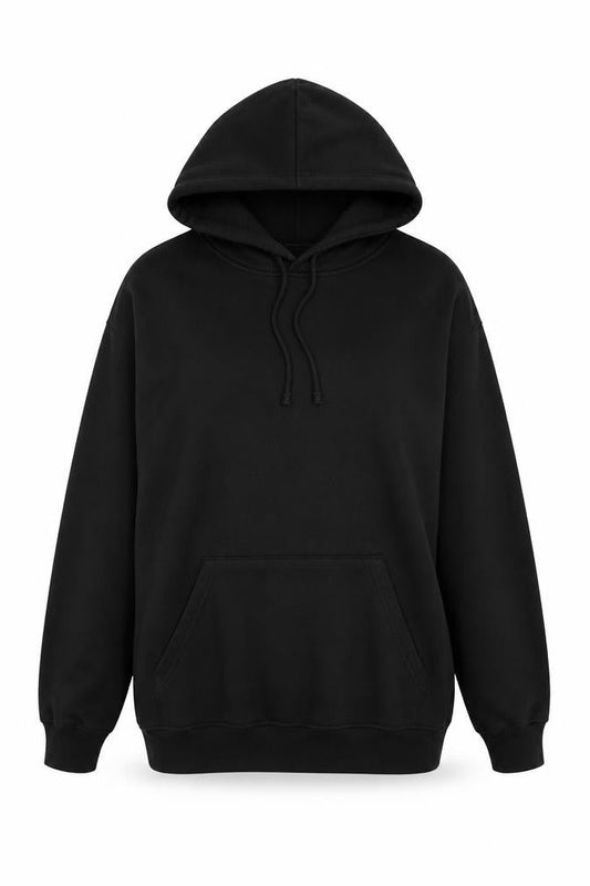 Uneek Womens Black Cotton Pullover Hoodie Size M Pullover