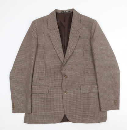 Mens UK Size 42 Terylene Regular Brown Suit Jacket