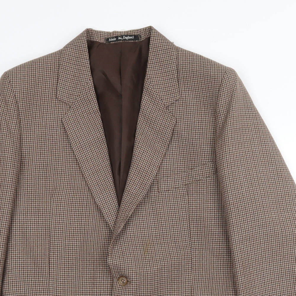 Mens UK Size 42 Terylene Regular Brown Suit Jacket