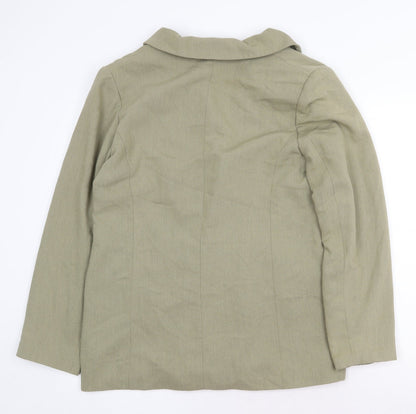 Sasha Womens Green Jacket Blazer Size 12 Button
