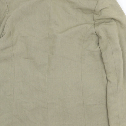 Sasha Womens Green Jacket Blazer Size 12 Button