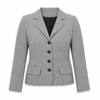 New Fast Womens Black Geometric Jacket Blazer Size 10 Button