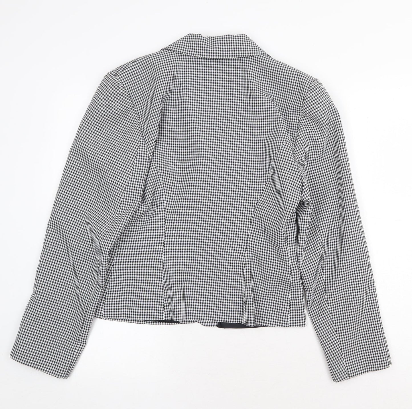 New Fast Womens Black Geometric Jacket Blazer Size 10 Button