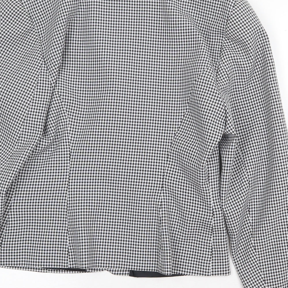 New Fast Womens Black Geometric Jacket Blazer Size 10 Button