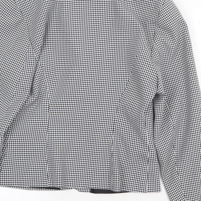 New Fast Womens Black Geometric Jacket Blazer Size 10 Button