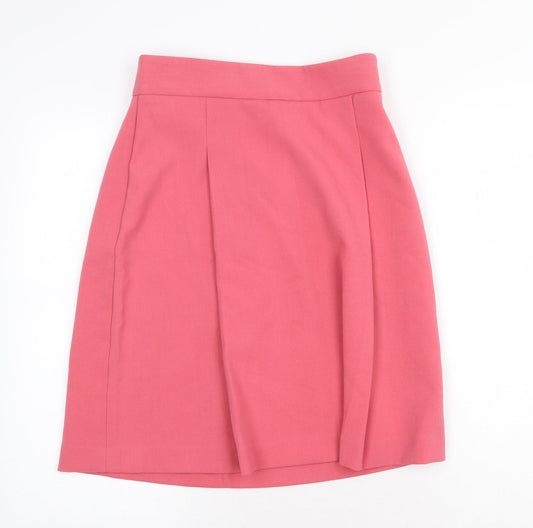 Marks and Spencer Womens Pink Polyester Straight & Pencil Skirt Size 8 Zip