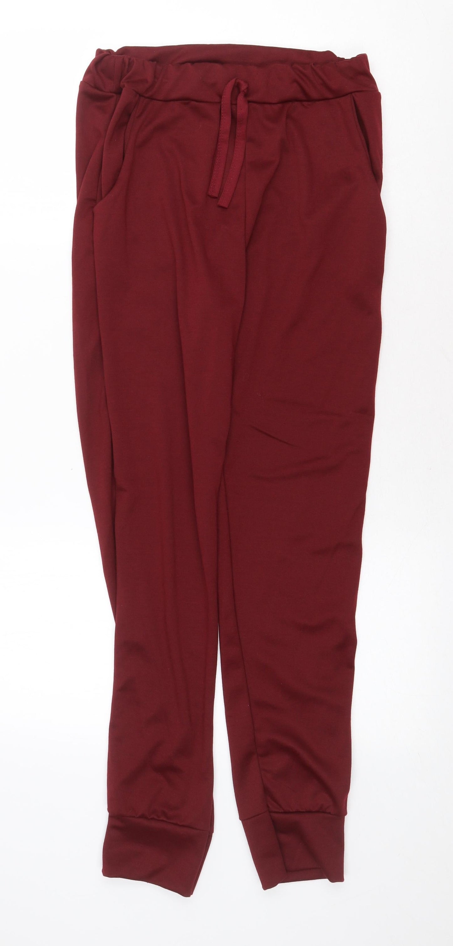 Womens UK Size S Preworn Regular Fit Jogger Red Trousers