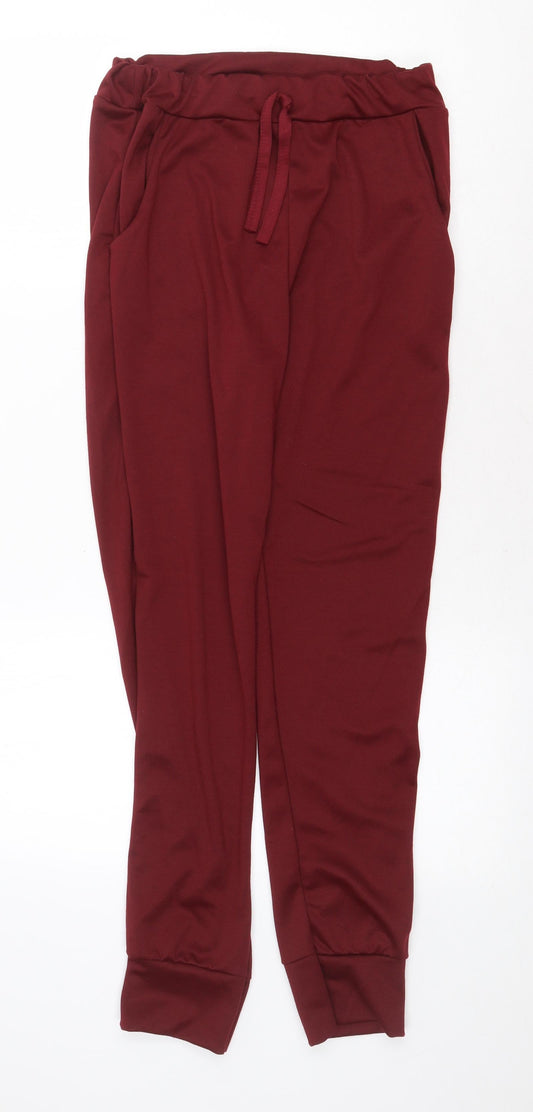 Womens UK Size S Preworn Regular Fit Jogger Red Trousers