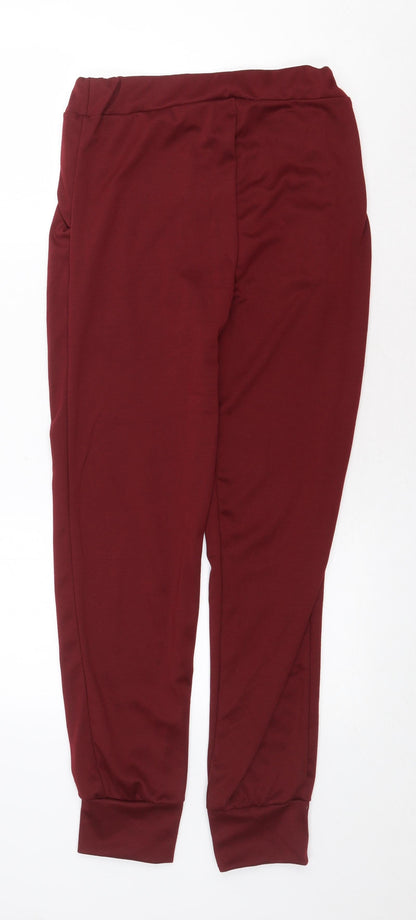 Womens UK Size S Preworn Regular Fit Jogger Red Trousers