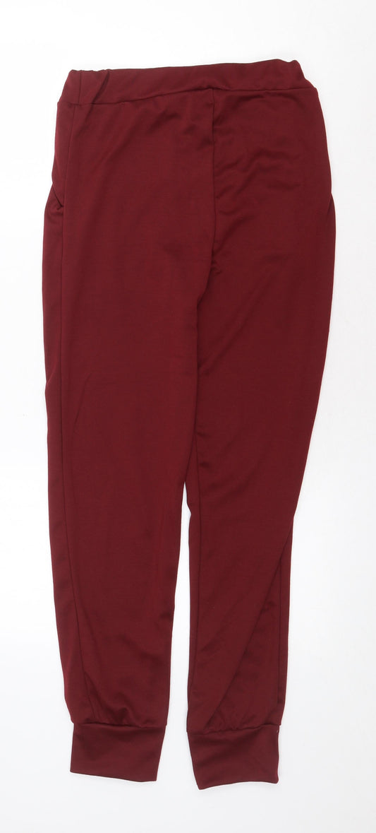 Womens UK Size S Preworn Regular Fit Jogger Red Trousers