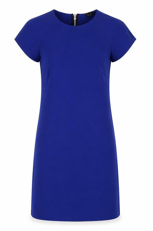 Missi London Womens Blue Polyester A-Line Size 8 Round Neck Zip