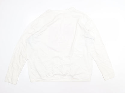 LFT Womens White Cotton Pullover Sweatshirt Size L Pullover - Enjoy Today