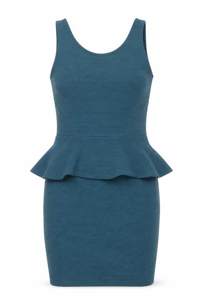 Divided by H&M Womens Blue Polyester Mini Size 10 Scoop Neck Zip