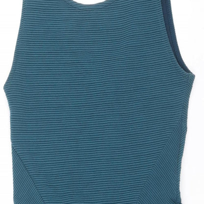 Divided by H&M Womens Blue Polyester Mini Size 10 Scoop Neck Zip