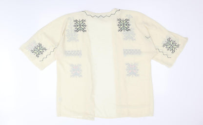 Womens UK Size M Missguided Beige Kimono Blouse
