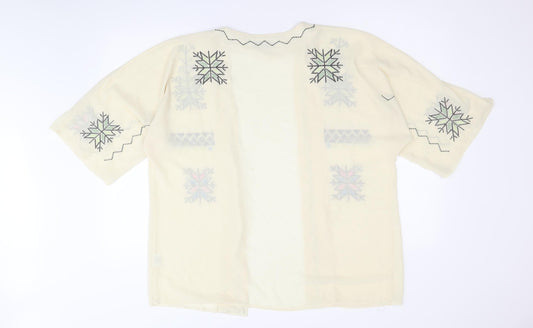 Womens UK Size M Missguided Beige Kimono Blouse