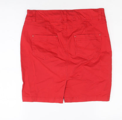 Colin's Womens Red Cotton Straight & Pencil Skirt Size 6 Zip