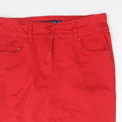 Colin's Womens Red Cotton Straight & Pencil Skirt Size 6 Zip