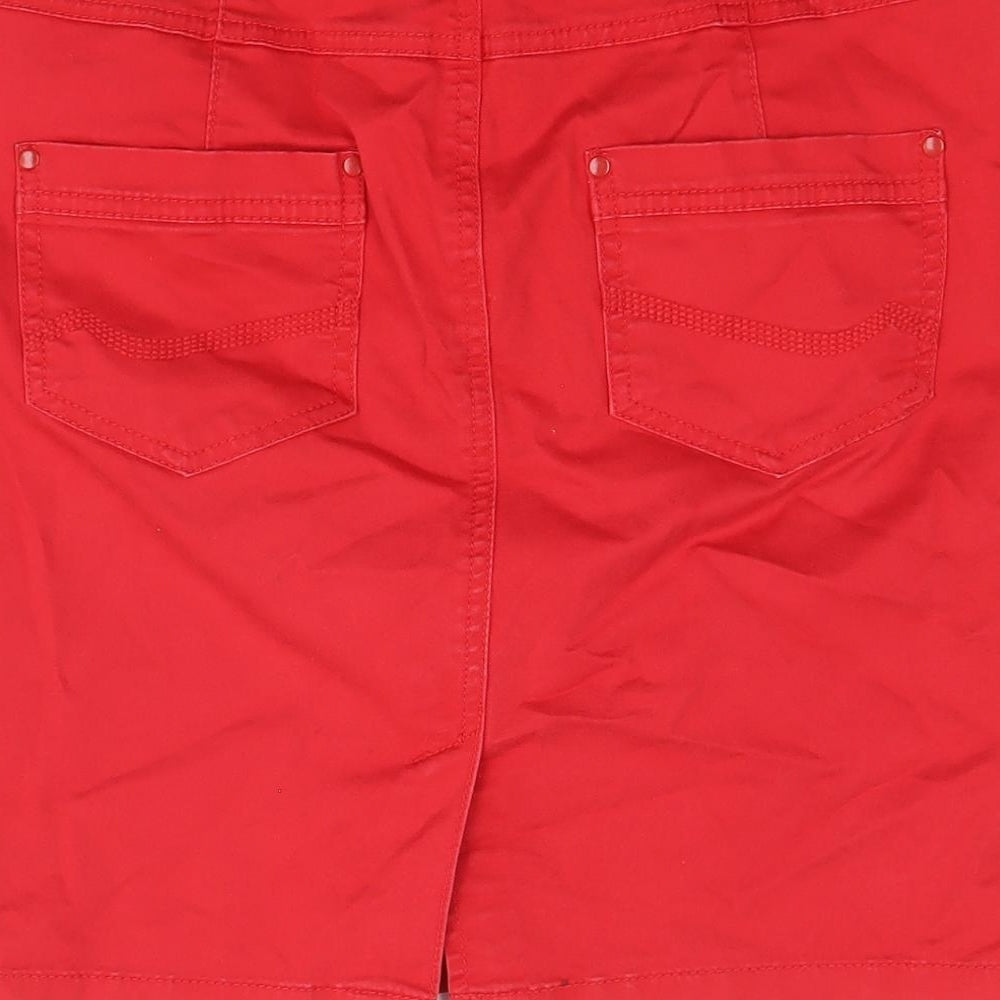 Colin's Womens Red Cotton Straight & Pencil Skirt Size 6 Zip
