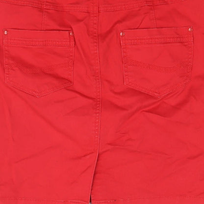 Colin's Womens Red Cotton Straight & Pencil Skirt Size 6 Zip