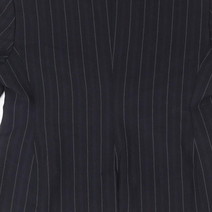 NEXT Womens Blue Striped Polyester Jacket Blazer Size 14