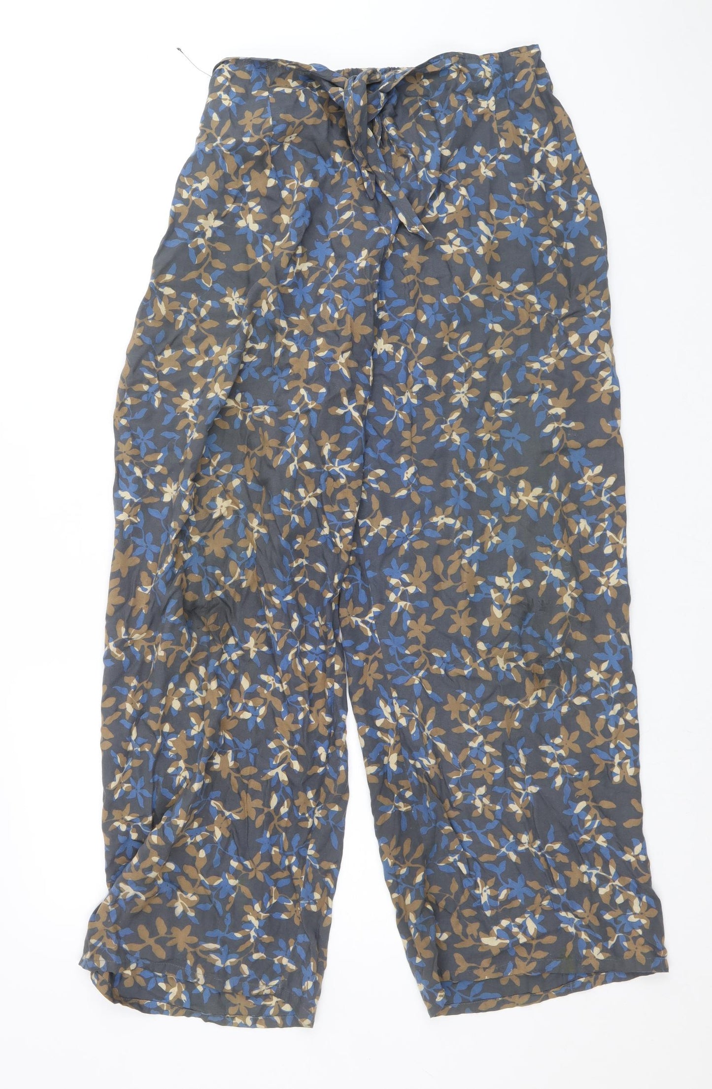 Blue Ginger Womens Multicoloured Geometric Viscose Harem Trousers Size XS Regular Tie