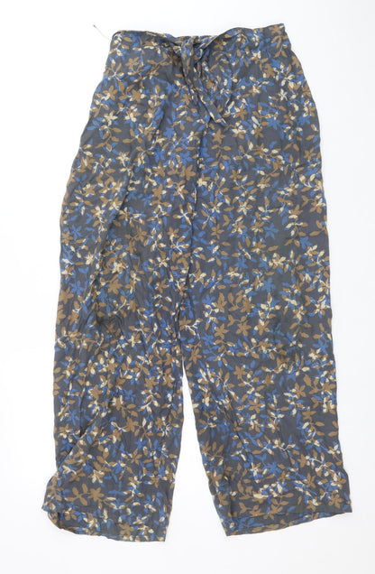Blue Ginger Womens Multicoloured Geometric Viscose Harem Trousers Size XS Regular Tie