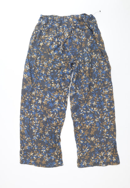 Blue Ginger Womens Multicoloured Geometric Viscose Harem Trousers Size XS Regular Tie