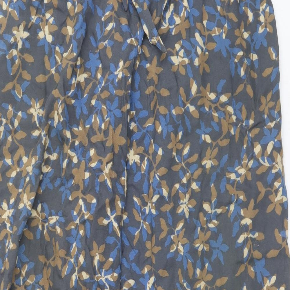 Blue Ginger Womens Multicoloured Geometric Viscose Harem Trousers Size XS Regular Tie