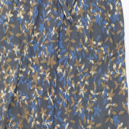 Blue Ginger Womens Multicoloured Geometric Viscose Harem Trousers Size XS Regular Tie