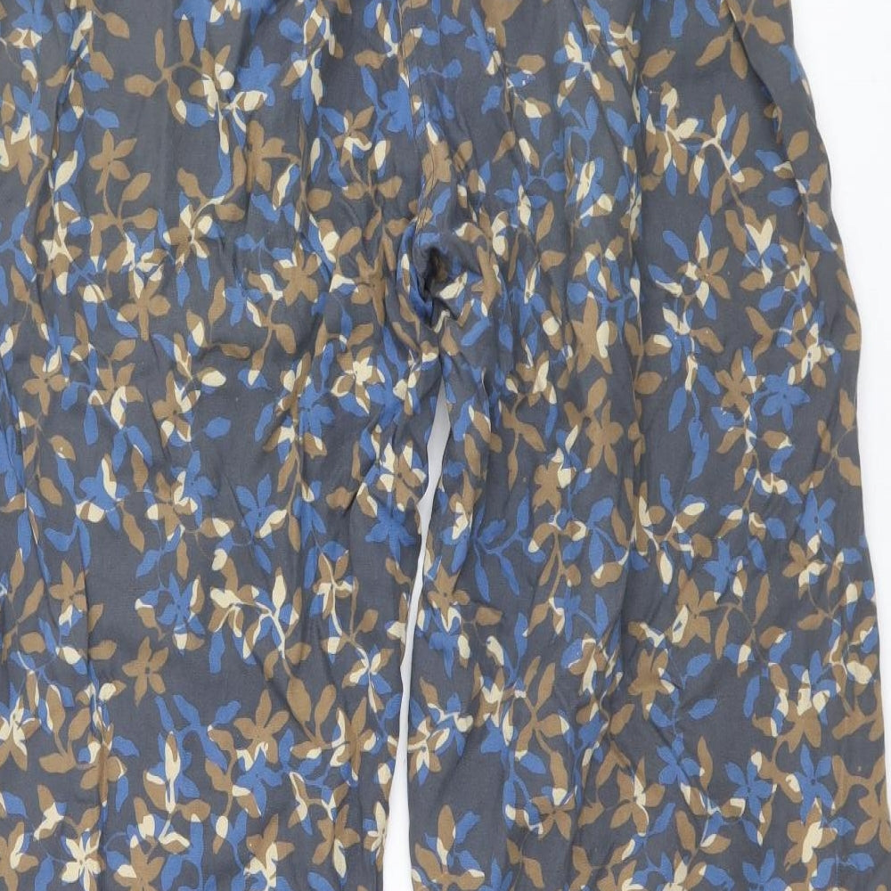 Blue Ginger Womens Multicoloured Geometric Viscose Harem Trousers Size XS Regular Tie
