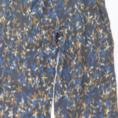 Blue Ginger Womens Multicoloured Geometric Viscose Harem Trousers Size XS Regular Tie
