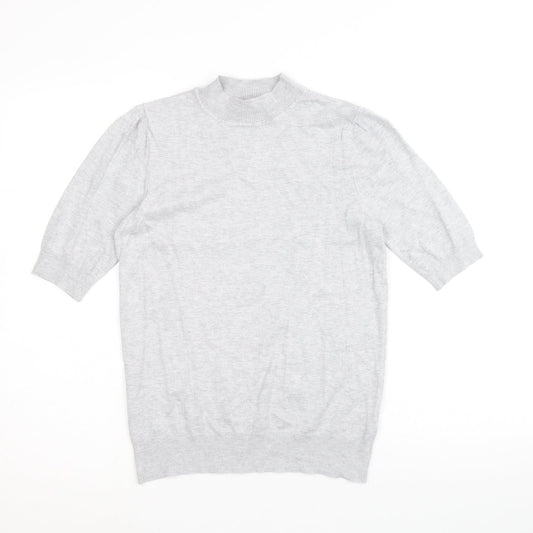 BHS Womens Grey Crew Neck Viscose Pullover Jumper Size 10